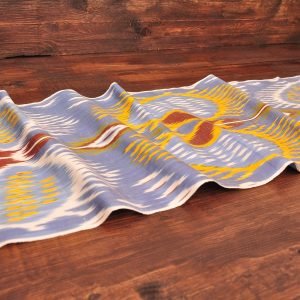 Navy Silk Cotton Ikat