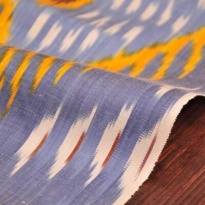 Alternative view of Navy Silk Cotton Ikat
