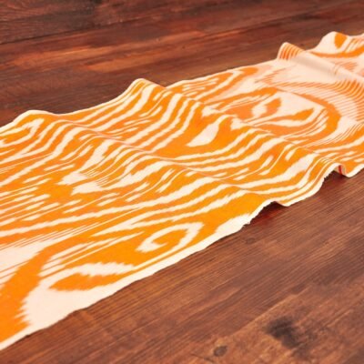 Uzbek Orange Ikat Fabric