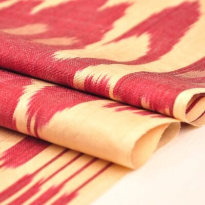 Alternative view of Indian Red Ikat fabric