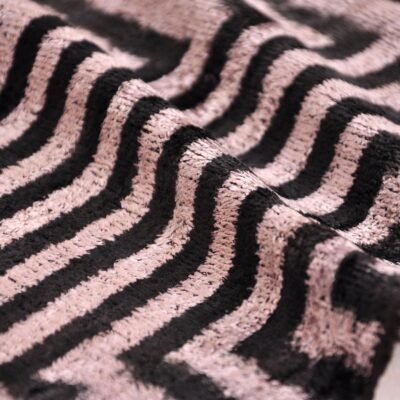 Alternative view of Black Labyrinth Silk Velvet Fabric