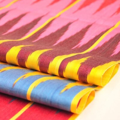 Alternative view of Zigzag Multicolor Ikat fabric by the yard