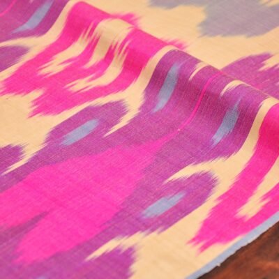 Alternative view of Fuchsia Silk Ikat Fabric