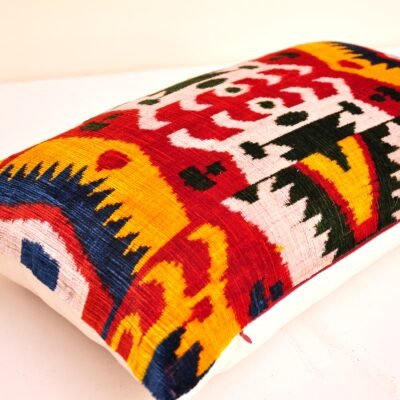 Alternative view of Multicolor Velvet Ikat Pillow Cover