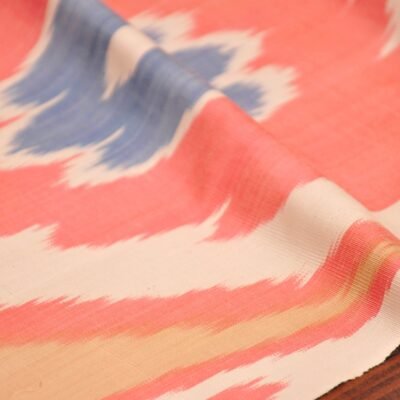 Alternative view of Abstract Orange Ikat Fabric