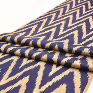 Blue Zigzag Chevron Ikat Fabric