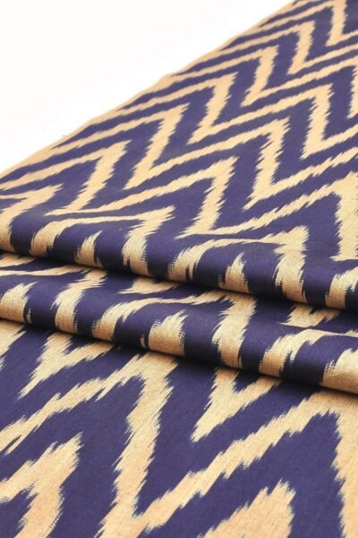 Blue Zigzag Chevron Ikat Fabric