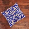 Blue Scroll Velvet Pillow