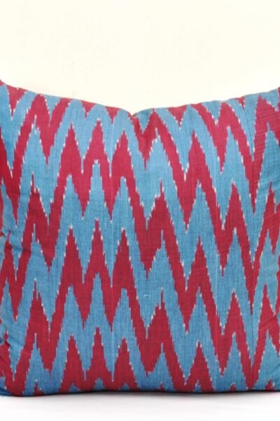 Red Blue Chevron Pillow