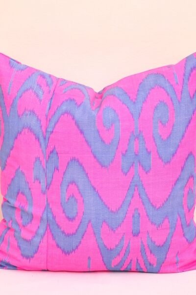 Fuchsia Throw Ikat Pillow