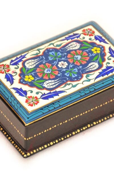 Ornate Blue Lacquer Jewelry Box