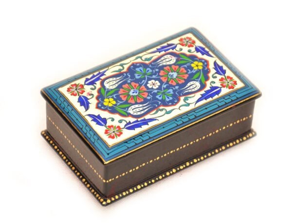 Ornate Blue Lacquer Jewelry Box