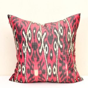 Indian Red Silk Pillow