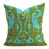 Green Velvet Throw Pillow