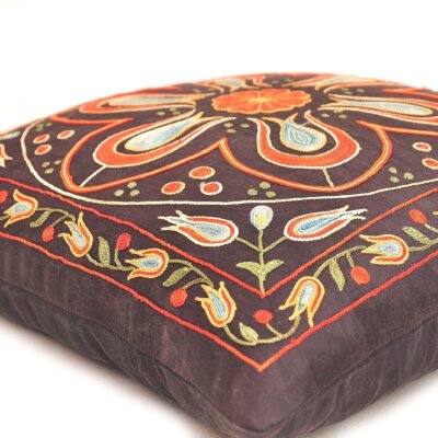 Alternative view of Black Pillow Suzani Embroidered Accent