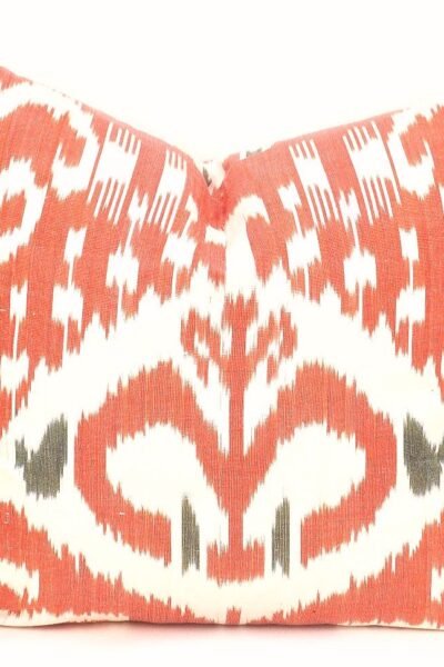 Red Throw Ikat Pillow Case