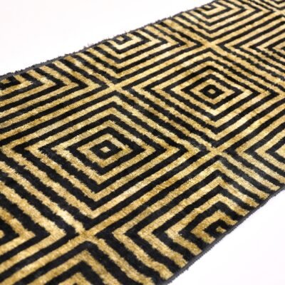 Alternative view of Black Golden Velour Handwoven Fabric