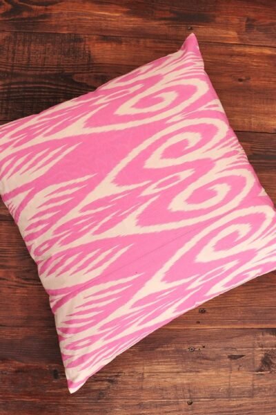 Pinkish Cotton Ikat Cushion