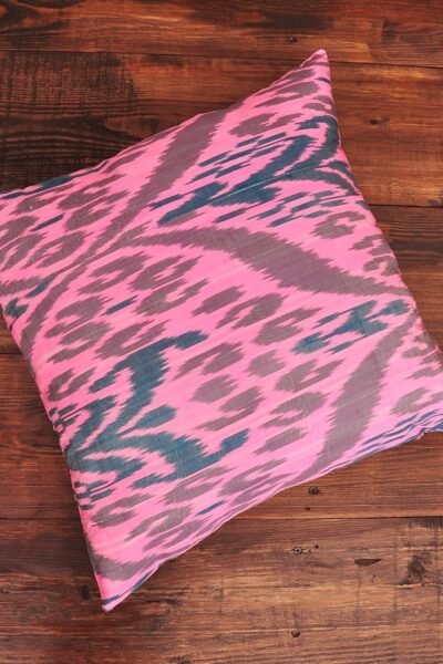 Calico Pink Ikat Cushion