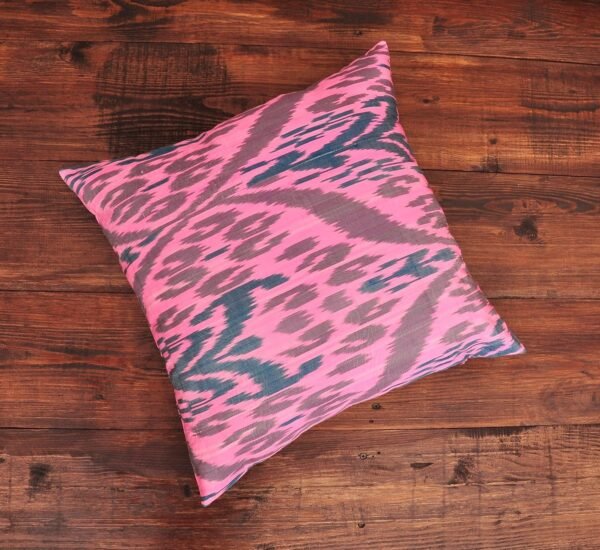 Calico Pink Ikat Cushion