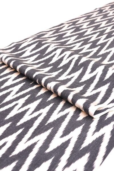 Black White Zigzag Fabric Upholstery