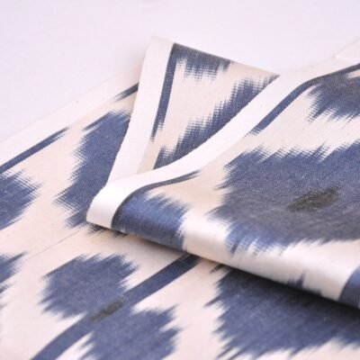 Alternative view of Ikat Blue Silk Woven Fabric