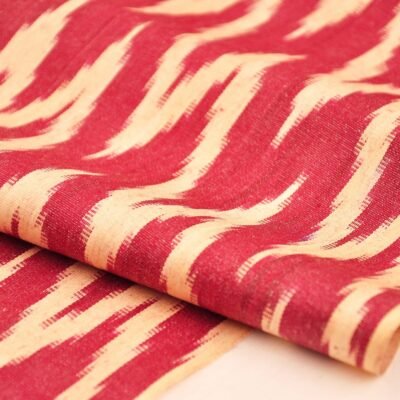 Alternative view of Red Chevron Ikat Fabric