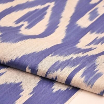 Alternative view of Blue Cotton Ikat Fabric By The Yard