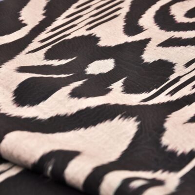 Alternative view of Uzbek Black Silk Ikat Fabric