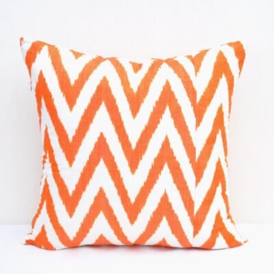 Orange Chevron Designer Pillow