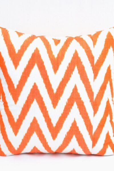 Orange Chevron Designer Pillow