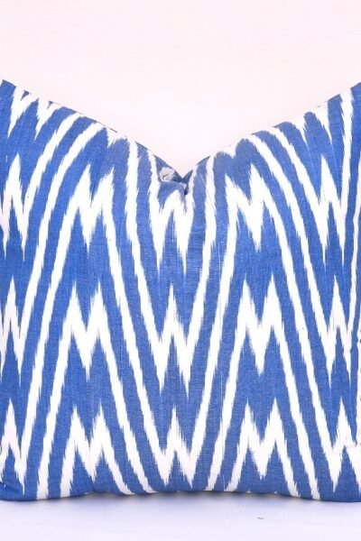 Blue Chevron Ikat Accent Pillow Case