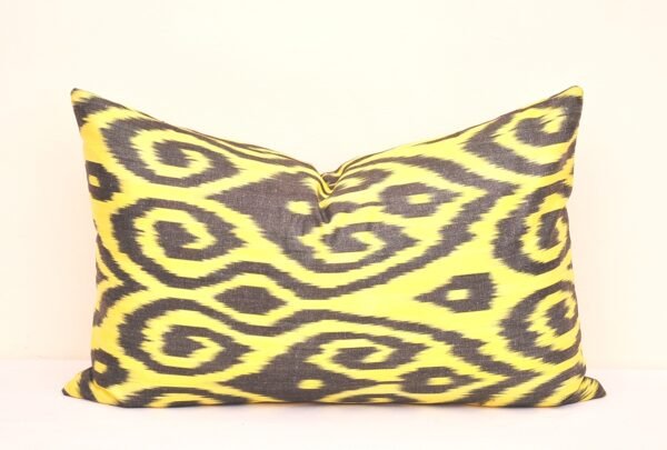 Yellow Organic Cotton Lumbar Pillow