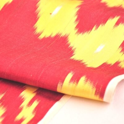 Alternative view of Red Hand dyed Eco Textile Silk Fabric