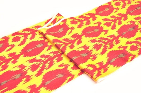 Yellow Red Ikat Upholstery Fabric