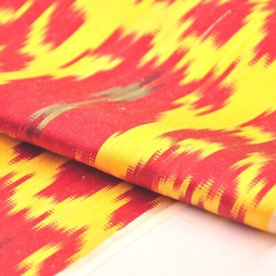 Alternative view of Yellow Red Ikat Upholstery Fabric
