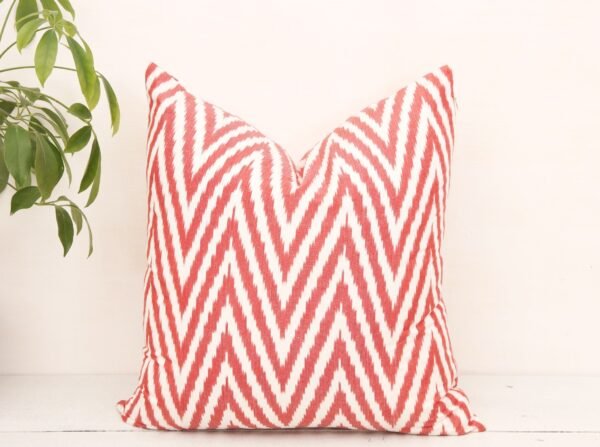 Red Chevron Decorative Pillow