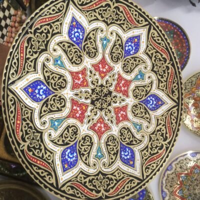 Uzbek Hammered Copper Brass Tray