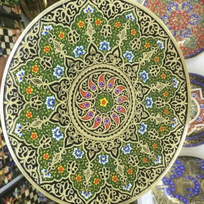 ISLAMIC BRASS ROUND TRAY PLATE PLATTER