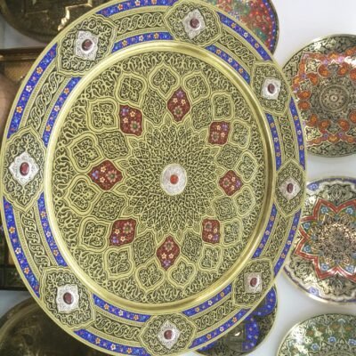 Embossed Bukhara Brass Tray