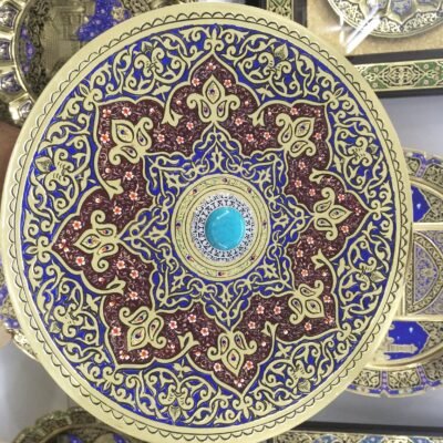 Brass Enamel Dish 30 cm