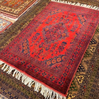 Alternative view of Red Afghani Hand - Made Rug