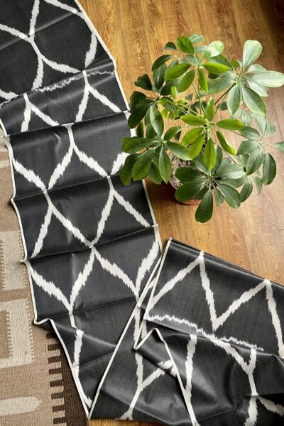 Black Silk Ikat Textile