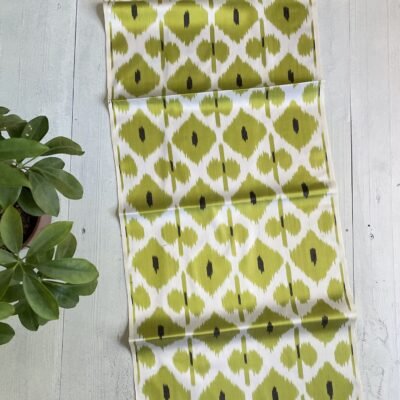 Olive Green Silk Ikat Fabric