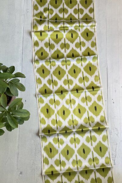 Olive Green Silk Ikat Fabric