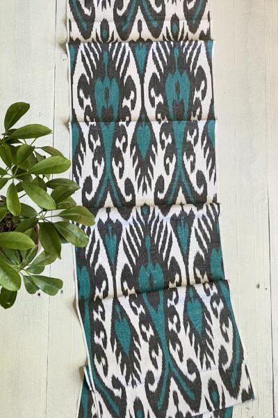 Forest Green Silk Ikat Textile