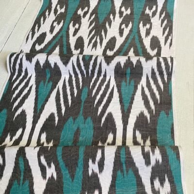 Alternative view of Forest Green Silk Ikat Textile