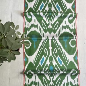 Handloom Green Silk Ikat Fabric