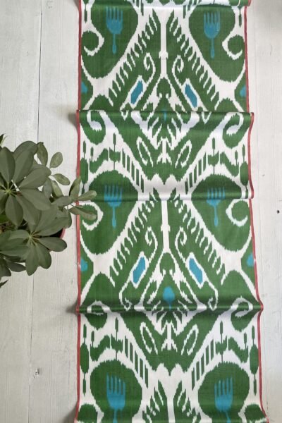 Handloom Green Silk Ikat Fabric