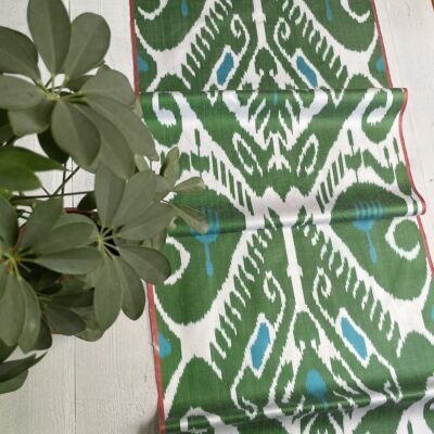 Alternative view of Handloom Green Silk Ikat Fabric
